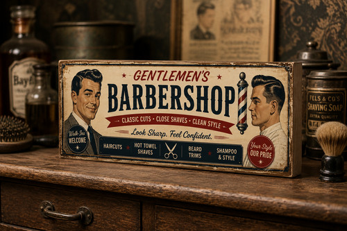 Vintage style barbers - style, shop