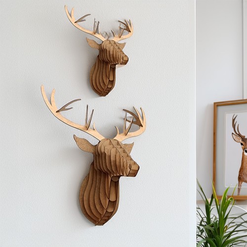 Stag animal head - 3d, slot