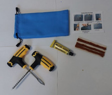 MOTORBIKE MOTORCYCLE CAR TUBELESS TYRE PUNCTURE EMERGENCY REPAIR TOOL KIT TIRE