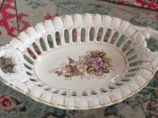 Vtg Porcelain Pierced Fruit