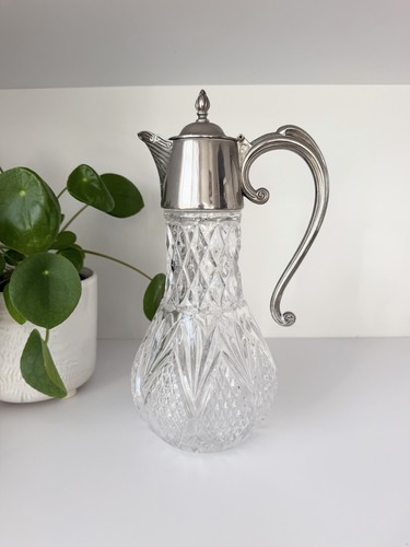 Vintage cut glass silver - , plate
