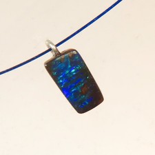 2.7c AUSTRALIAN BOULDER OPAL TIGER TAIL STERLING SILVER NECKLACE OCA18671