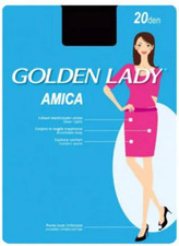 Golden Lady AMICA Black Tights 20D Sheer Italian Nero Work Office 4 LARGE L SIZE