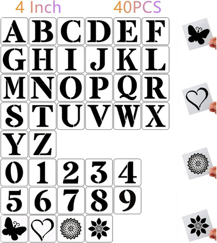 Inch letter stencils and - inch,