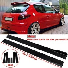 For Peugeot 206 CC 207 208 Gloss Side Skirts Rocker Panel Spoiler Splitter Lip