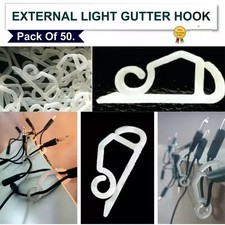 Gutter Hooks 50/100pcs Xmas light Gutter Hooks Home Garden Gutter Clip Hangers
