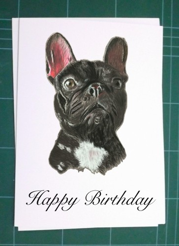 French bulldog birthday card - ,