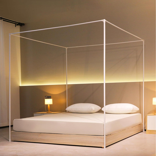 White bed canopy frame - bed,