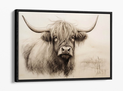 Highland cow sepia charcoal - highland,