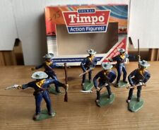 Toyway Timpo Box Of 6 Plastic Historic Painted Figures - Confederate Soldiers