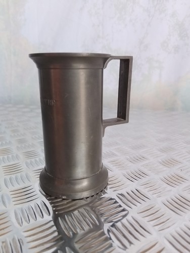 Antique french pewter demi - pewter,