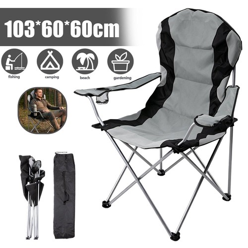 Grey padded folding camping - grey,