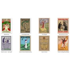 Set of eight postcards with