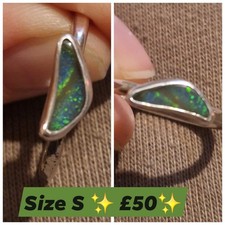 Sterling Silver & Opal Ring Size S