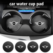 2x Mini Cooper Carbon Cup Holder Coaster Mats S R53 R56 F55 F56 F66