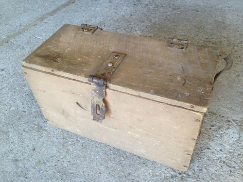 Vintage wooden tool - box, old