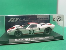 FLY  A184 FORD GT40 LE MANS 1966 JACKY ICKX WHITE #60 BNIB SCALEXTRIC COMPATIBLE