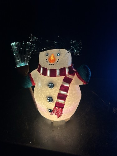 Vintage fiber optic snowman - vintage,