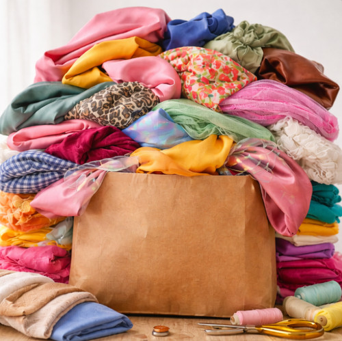 Mixed fabrics remnants off - fabrics,