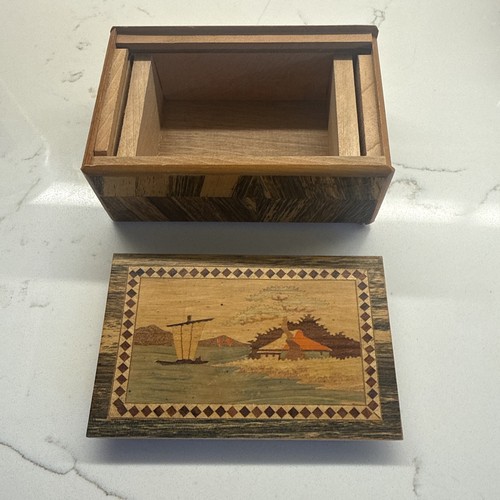 Vtg japanese inlaid wood - japanese,
