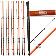 5 x Lidsters Fishing Beachcaster Sea Beach Pier Fishing Rods 12ft 2pc Orange LFS