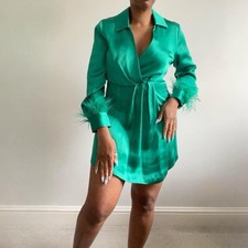 Zara Green Satin Mini Dress