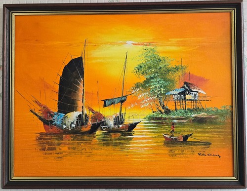 Vintage cheng signed oil - cheng,