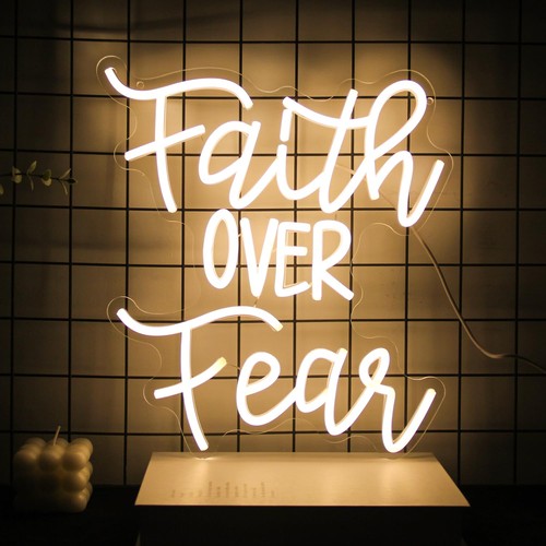 Faith over fear neon sign - faith,