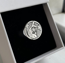 Koi Fish Lucky Signet Ring 925