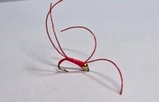 3 x RED BLOODWORM FLY FISHING WET TROUT FLIES SIZE 10