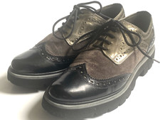 Hogl Patent Leather & Suede Women Brogue Lace Up Shoes Size UK 5.5