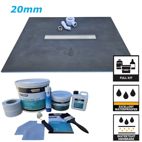 Wetroom shower tray - shower, 20mm