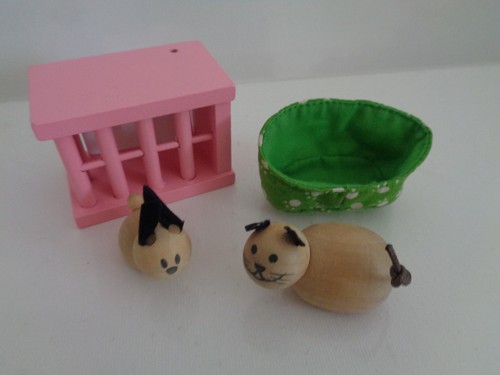 Elc wooden dolls - dolls, house