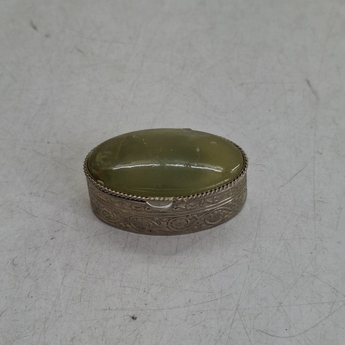 Oval silver tone - tone, trinket