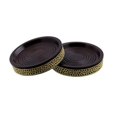 VINTAGE - Stuart DEVLIN Sterling Silver Gilt -  Pair wriggle-work COASTERS