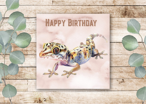 Reptile birthday card leopard - birthday,