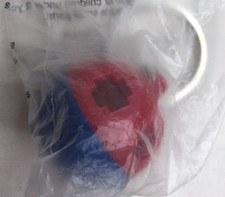 Tupperware Mini Shape Sorter Ball Keychain Red Blue Shape-O-Ball Keyring Key Rin