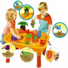 Sandpit Play Set Sand and Water Table Garden Toy Watering Can Spade Sand Bucket