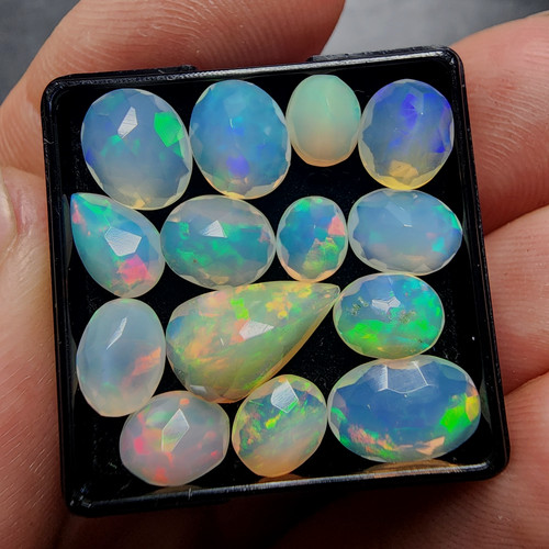 Ethiopian opal facet mixed - ethiopian,