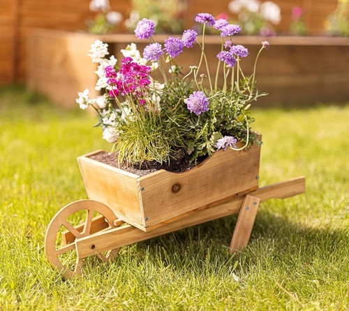 Wooden garden wheelbarrow - wooden,