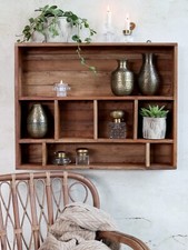 Large Solid Wooden Unique, 100% Reclaimed Sectioned Shelf