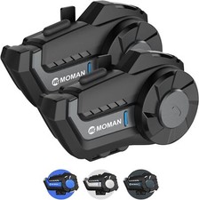 Moman H2Pro Motorcycle Helmet Intercom Headset Music Sharing DSP&CVC Noise Reduction