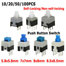 Mini Push Button Switch Self-Locking/Non-self-locking 6 Pin -5.8mm/7mm/8mm/8.5mm