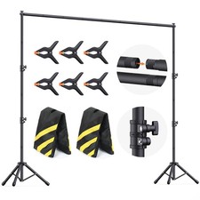 Backdrop Stand 10x7.5ft (WxH), Photo Backdrop Stand for Parties, Heavy Duty B...