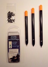 3 loaded Pellet wagglers course fishing floats & self locking connector +20tubes