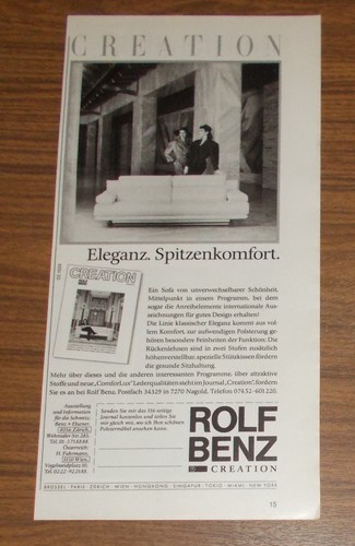 Rare advertising rolf benz - rolf,