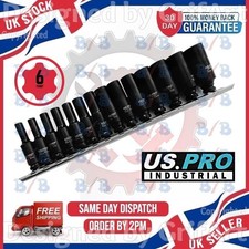 US PRO INDUSTRIAL 14PC 1/4" DRIVE 6PT METRIC CR-MO DEEP IMPACT SOCKET WRENCH SET