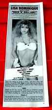 Lisa Dominique Rock N Roll Lady Vintage ORIG 1989 Press/Magazine ADVERT 11.5"x 4
