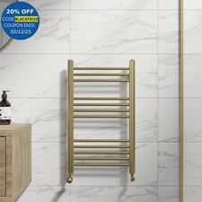 RadiLux Heated Towel Rail Brushed Brass 750 x 450mm Flat