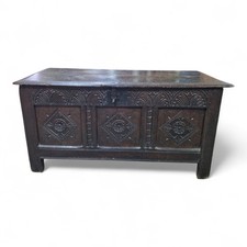 Antique oak blanket box -